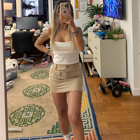 Dresses & Skirts - ⚡️Vintage•Super Stretchy•Tan Mini Skirt